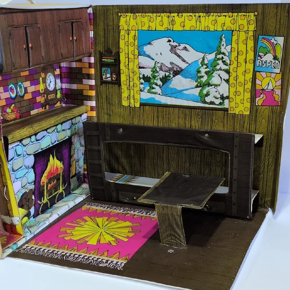 1966 Barbie And 1968 Ken In A Rare 1972 Mountain Ski Cabin Travel Case - Picture 2 of 12